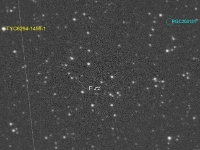 20150716 Pluto 1x60 Annotated cr  On July 16, 2015 as the New Horizons craft passed closest to Pluto we had a rare clear night in Central Ohio.  That allowed me to take this image of the furthest planet of our Solar System, Pluto.  It is currently passing through the constellation of Sagittarius.  It took just a 1 minute exposure through the Planewave CDK-17 and with my Apogee CG-16M CCD camera. Processing consisted of a simple histogram stretch, plate solving and annotation with PixInsight.  Date:9/29/14 Location: Hutville, OH Mount: Paramount ME Camera: Apogee CG16M Optics: Planewave CDK-17 Exposure: L = 1x60 secs Processing: PixInsight